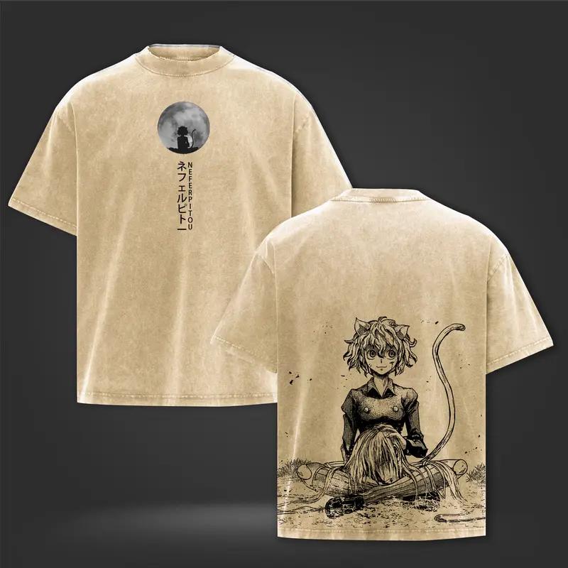 

Аниме Hunter x Hunter Нефелпито с принтом Футболка Мужская Женская Стирка Хлопок Футболки С Коротким Рукавом Винтажная Футболка Харадзюку Мужская Футболка S коричневый