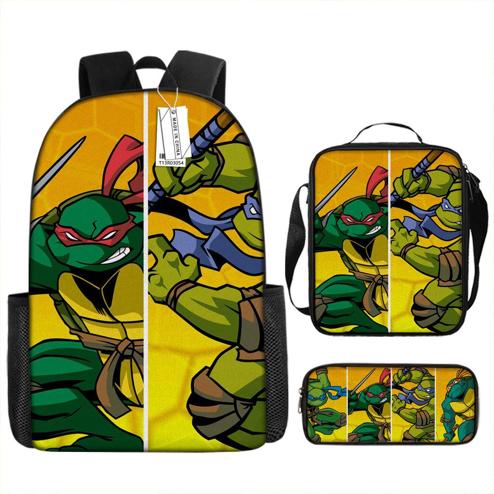 Teenage Mutant Ninja Turtles Children'S School Bag Elementary School Student Cartoon Breathable Backpack Cute Burden Reduction Cool Printed Backpack