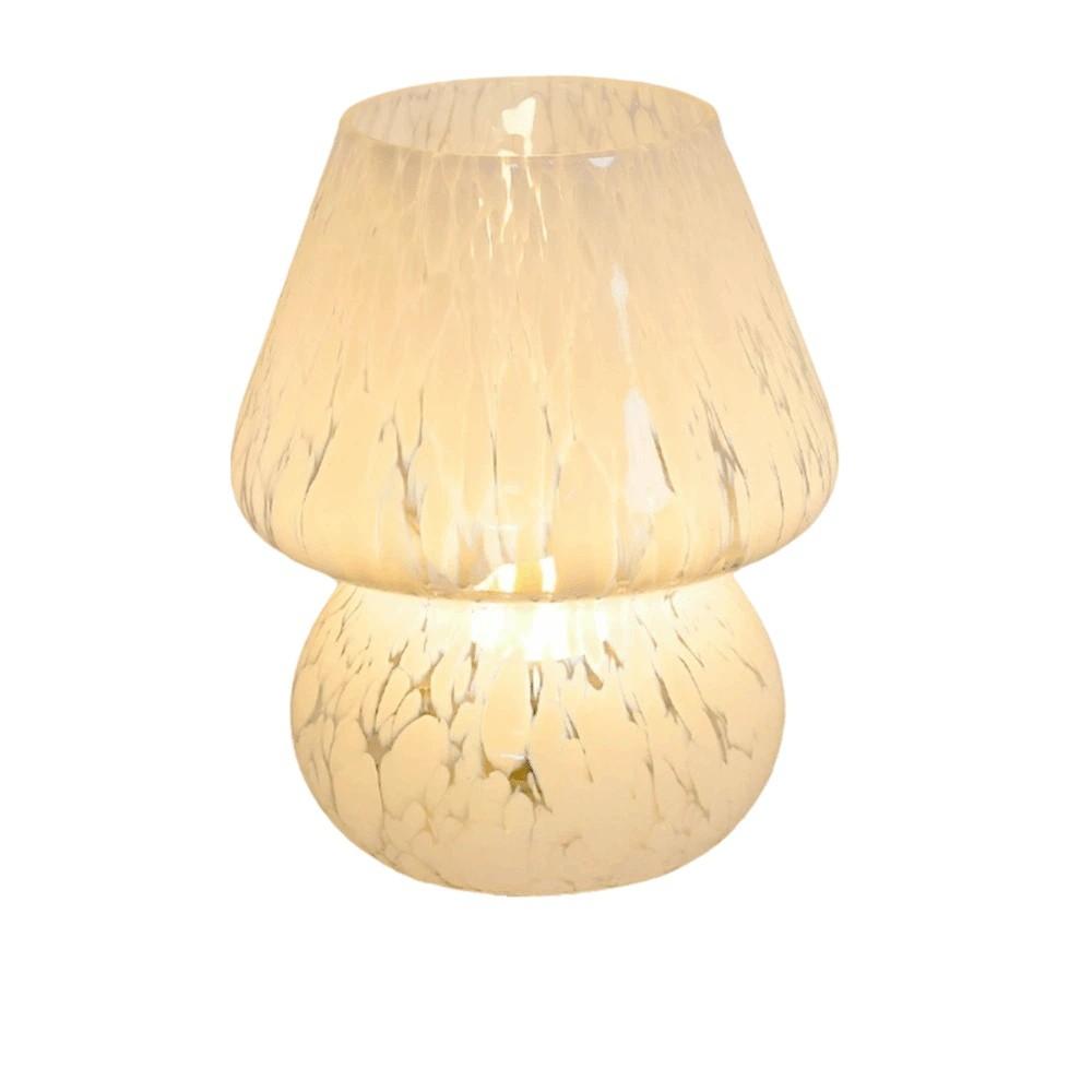 Desk Lamp Ins Style Mushroom LED Lamp Striped Mushroom Bedside Lamp Transparent Glass Night Lamp Nightlight for Baby