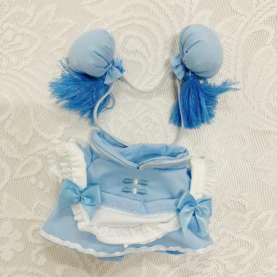 China Apron and Headdress Set for Stuffed 10cm To Light Blue [Stuffed Clothes] Animals, 15cm, [item]