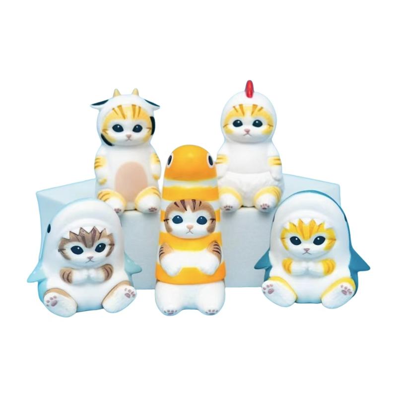 Mofusand Gato Tiburón Caja Sorpresa Animal Lindo Mini Muñeco Figura de Anime Muñeco Ventilador Juguete para Niños Modelo Regalo de Navidad Cumpleaños