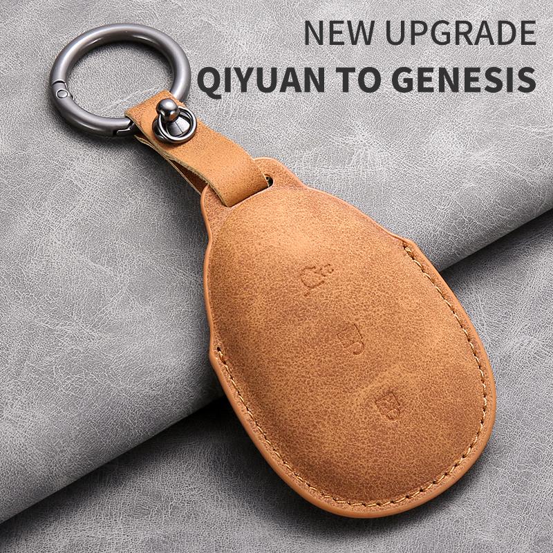 FOR QIYUAN TO GENESIS Car Smart Key Case Cover Key Pack Remote Protection Sleeve Buckle Rope Special Accessories Multi Styles