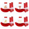 Baby Girls Christmas Outfits 4pcs Suit Newborn Romper Tutu Dress Headband Leg Warmer Shoes Toddler Clothes