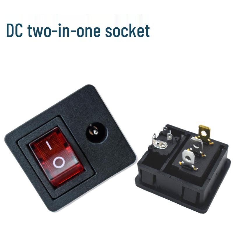 DC Dual Power Socket 5521/5525 with Switch, CE Certified