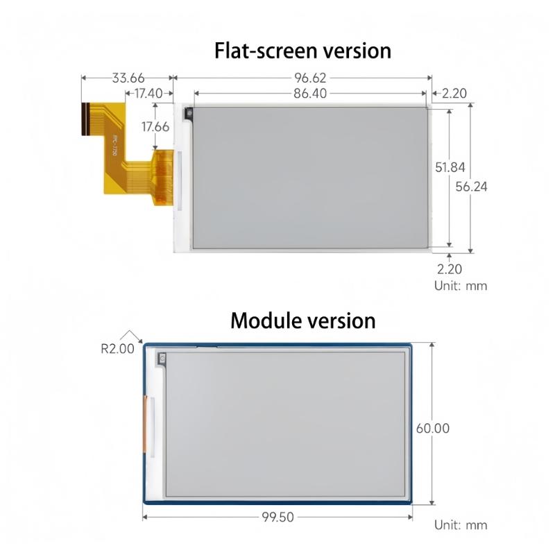 HAT+ Compatible 3.97in E Paper Screen For RPi Featuring Wide Viewing Angle And Persistent Display