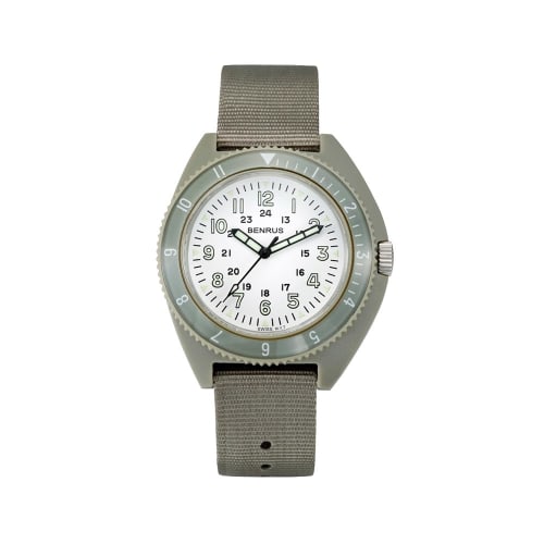 Benrus Men's Green Watch TYPE3-SAGE-WHITE