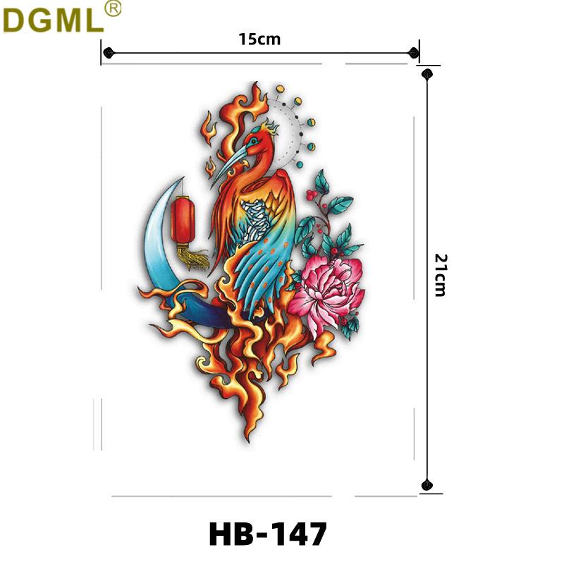 Geisha Skull Flower Tattoo Stickers: Halloween Arm & Face Ghost Designs