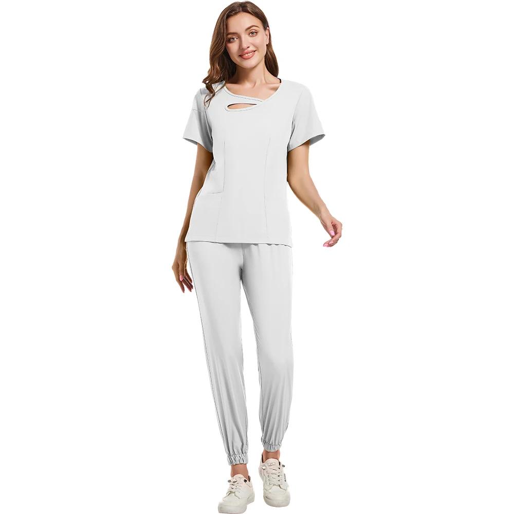 Multicolor Clinical Scrubs Set Uniforms Beautician Lab Workwear Pocket Medical Nurse Nursing Uniforms Vet Work Clothes
