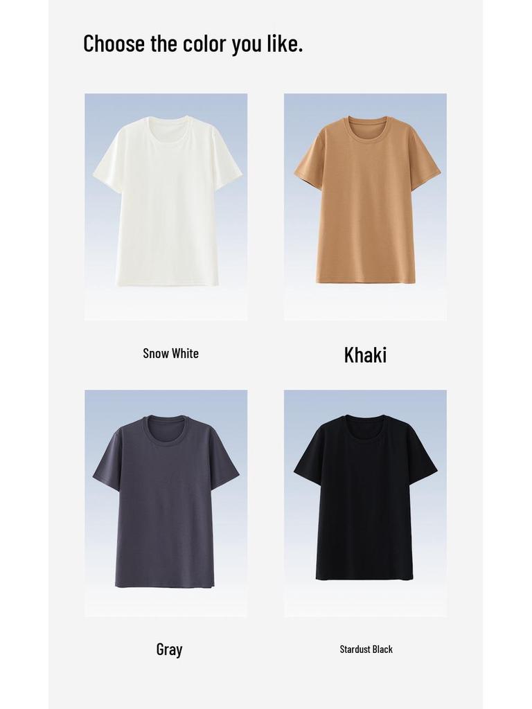 Men's 80s Mulberry Silk Modal Short Sleeve T-shirt - Crew Neck, Breathable, Cool for Spring/Summer/Autumn