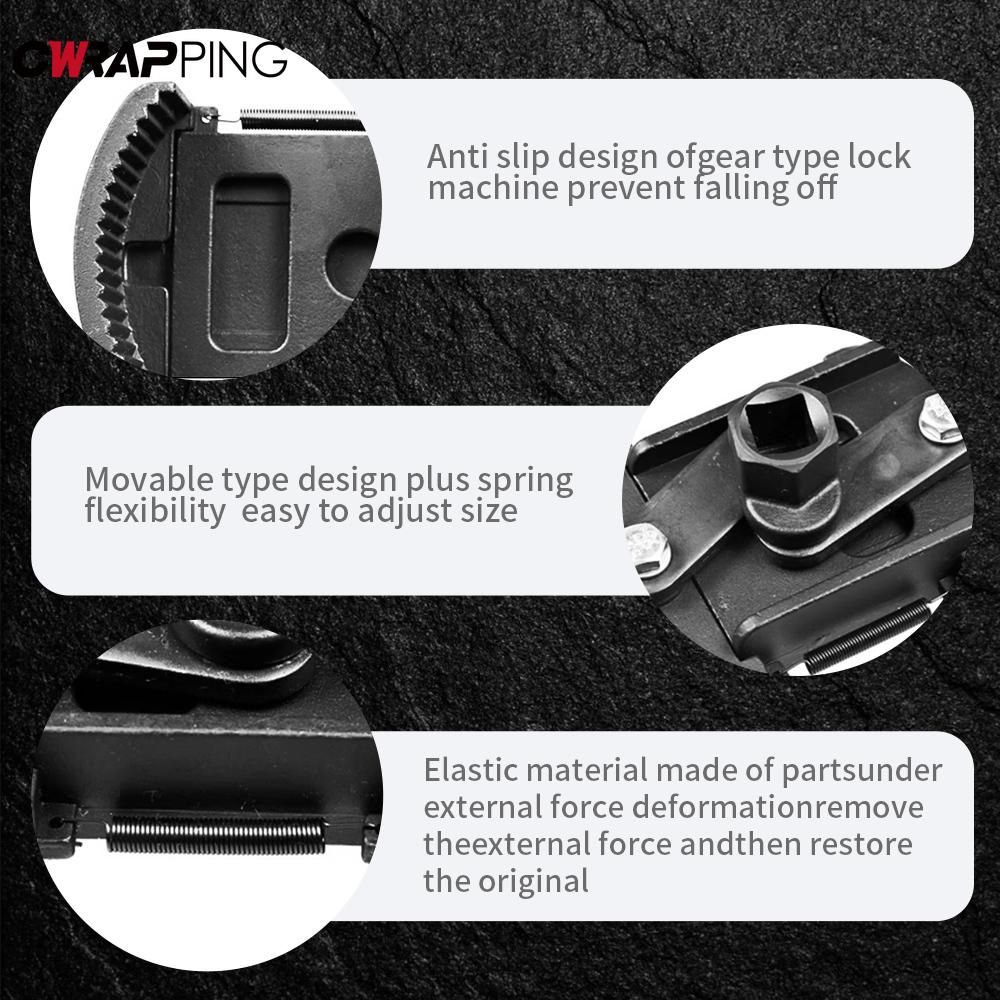 Car Oil Filter Wrench Filter 60-80mm Adjustable Filter Wrenches Remover Steel Fuel Cast Two-Claw Disassembly for Car Accessories