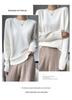Women's 2024 Autumn/Winter Cashmere Pullover: Round Neck, Raglan Sleeve, Loose Fit, Long Sleeve Sweater.