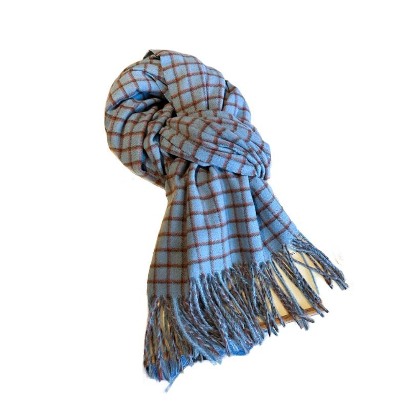 Red plaid scarf autumn and winter thickened warm couple scarf new retro shawl