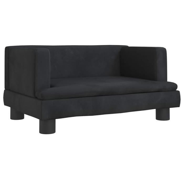VidaXL Canapé pour enfants noir 60x40x30 cm velours 3196321