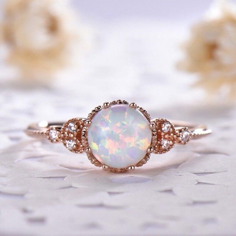 Women 'S 925 Sterling Silver Moonstone Ring White Opal Ring Engagement Band Silver Jewelry Ring Wholesale