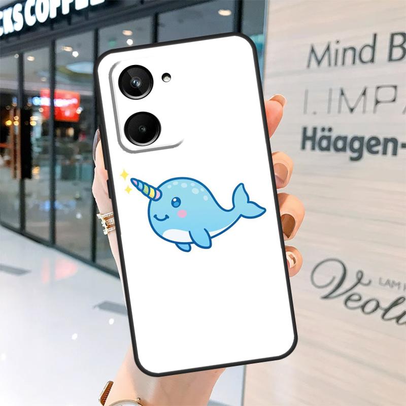 Cute Sea Narwhal Quotes Case For Realme 15 Pro 14 13 11 12 Pro Plus GT7 GT6 C55 C51 C53 C35 C33 C61 C65 C67 C71 C75