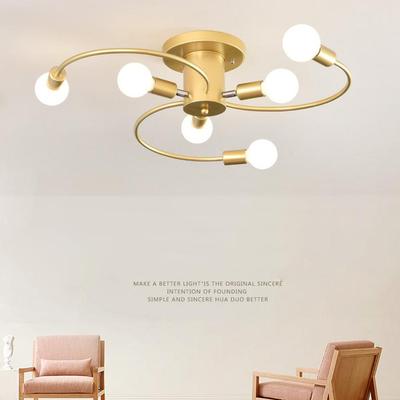 6 Heads LED Ceiling Lamp for Living Room Nordic Dome Light Home Decoration Lighting Natural Light Lighting Chandelier