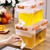 Beverage Dispenser with Tap Leak Proof Plastic Cold Drink Container with Spigot Large Capacity Pitcher for Refrigerator