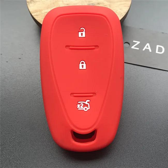 

ZAD silicone car key cover case For Chevrolet Cruze Spark Onix Volt Aveo Sonic 3 button remote keyless fob holder protect shell красный
