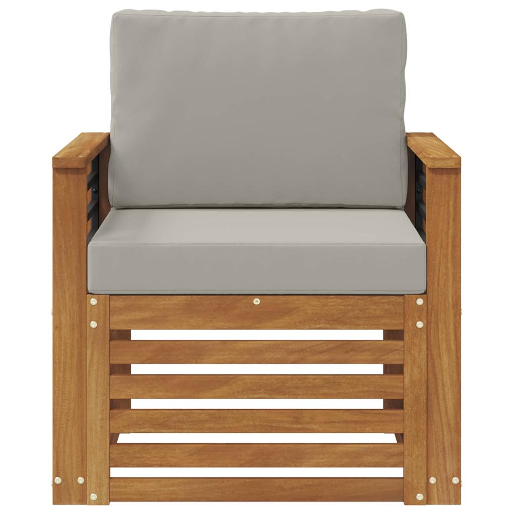 Outdoor Sofa Set Solid Acacia Wood and Polyester