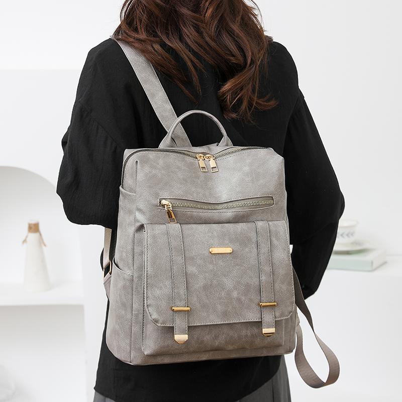 PU Rucksack Retro Großer Fassungsvermögen Rucksack Damen Reisetasche