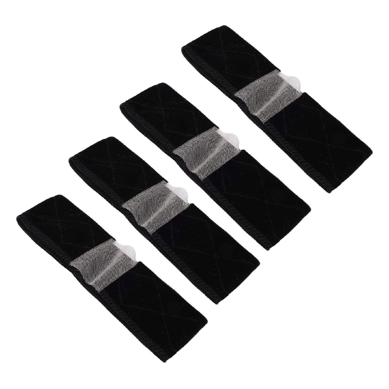 4 шт. эластичная гибкая нескользящая бархатная кружевная повязка на голову для парика для женщин светло-коричневого цвета чёрный