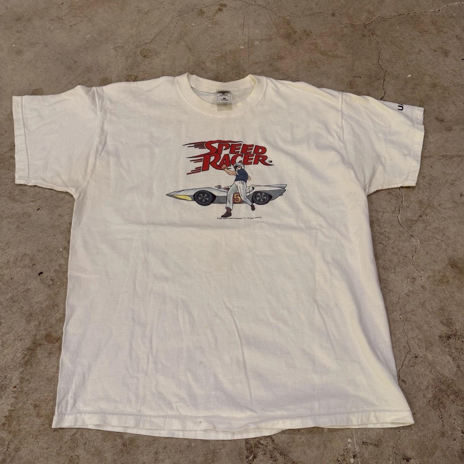 

Vintage Speed Racer T-T-Shirt Mens XL Cartoon Anime Graphic White 1999 4XL