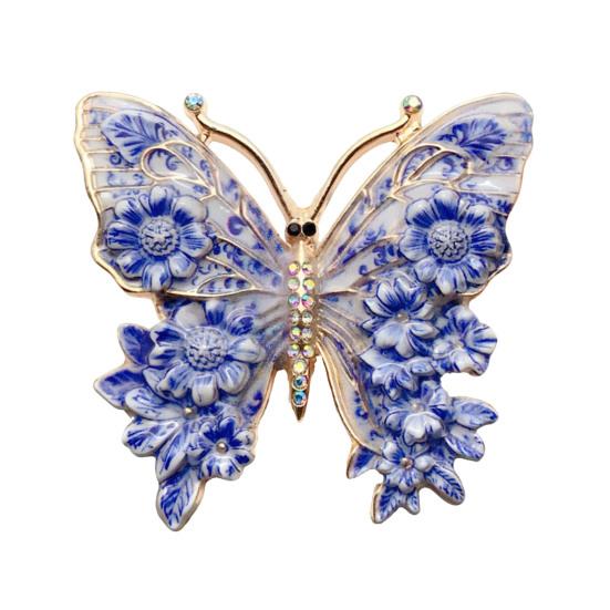 Women Brooch Flower Decor Butterflies Pin Sweaters Collars Shape Brooch Hats Bags Coats Scarves Versatile Accessory