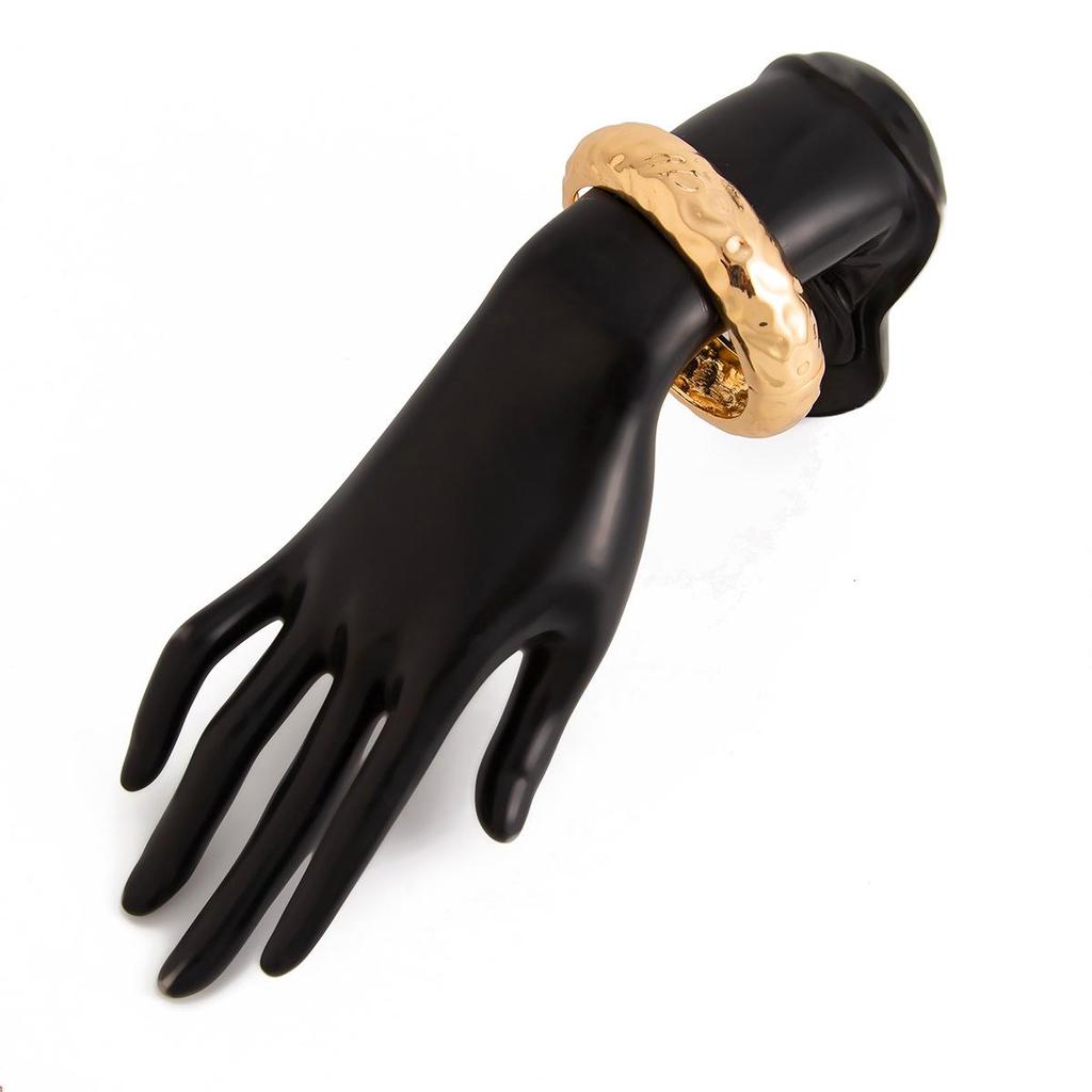 2024 New Fashion Round Wide Grain Bangle Irregular Alloy Open Bracelet Women Gold Silver Creative Handmade Bracelets