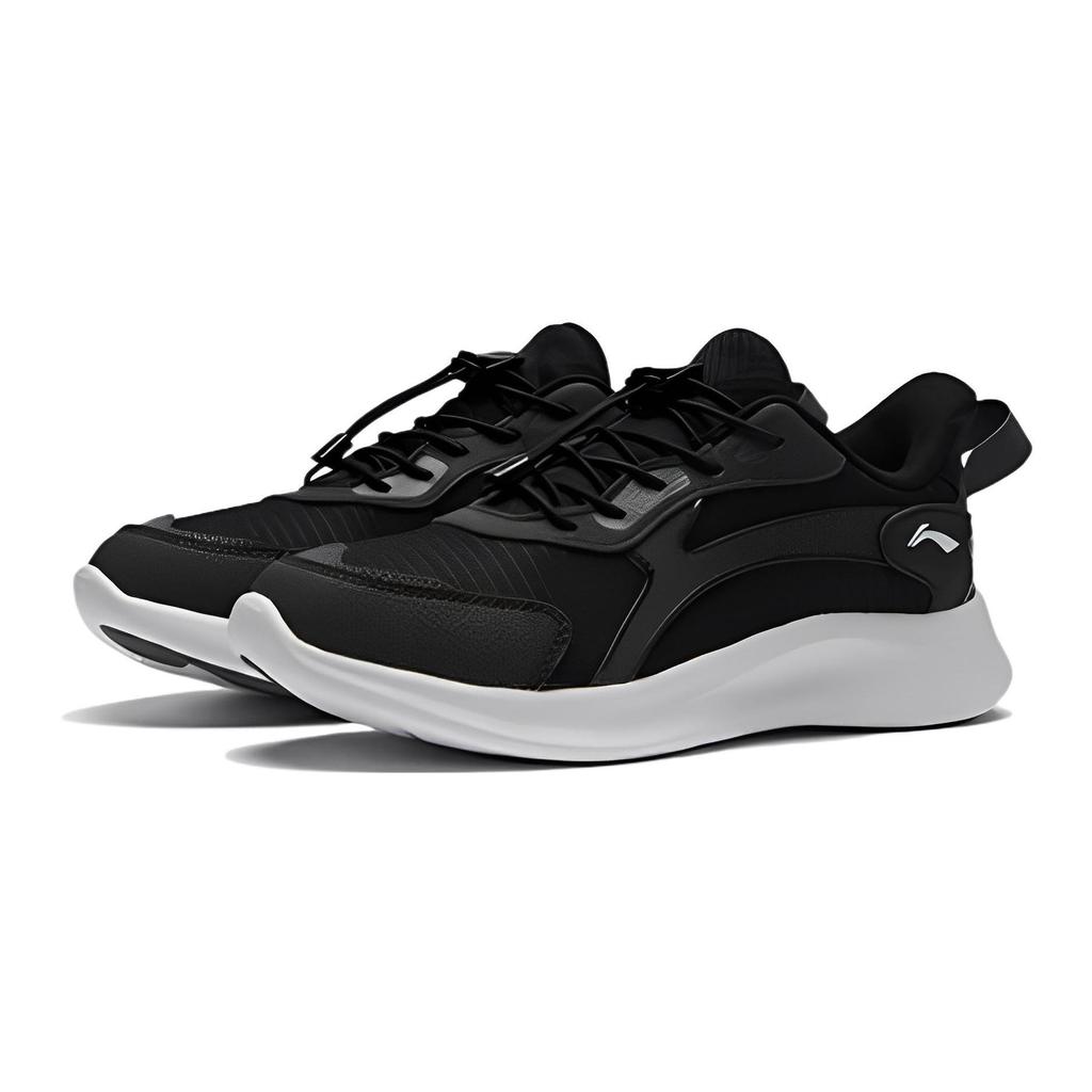 Li Ning Kids Ling Yue 2.0 Comfortable Non-Slip Shock Absorbing Wear-Resistant Casual Shoes Kids Casual Shoes Black YKCS128-1