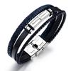 Fashionable European and American Mens Leather Bracelets Versatile Multi Layer Bracelets