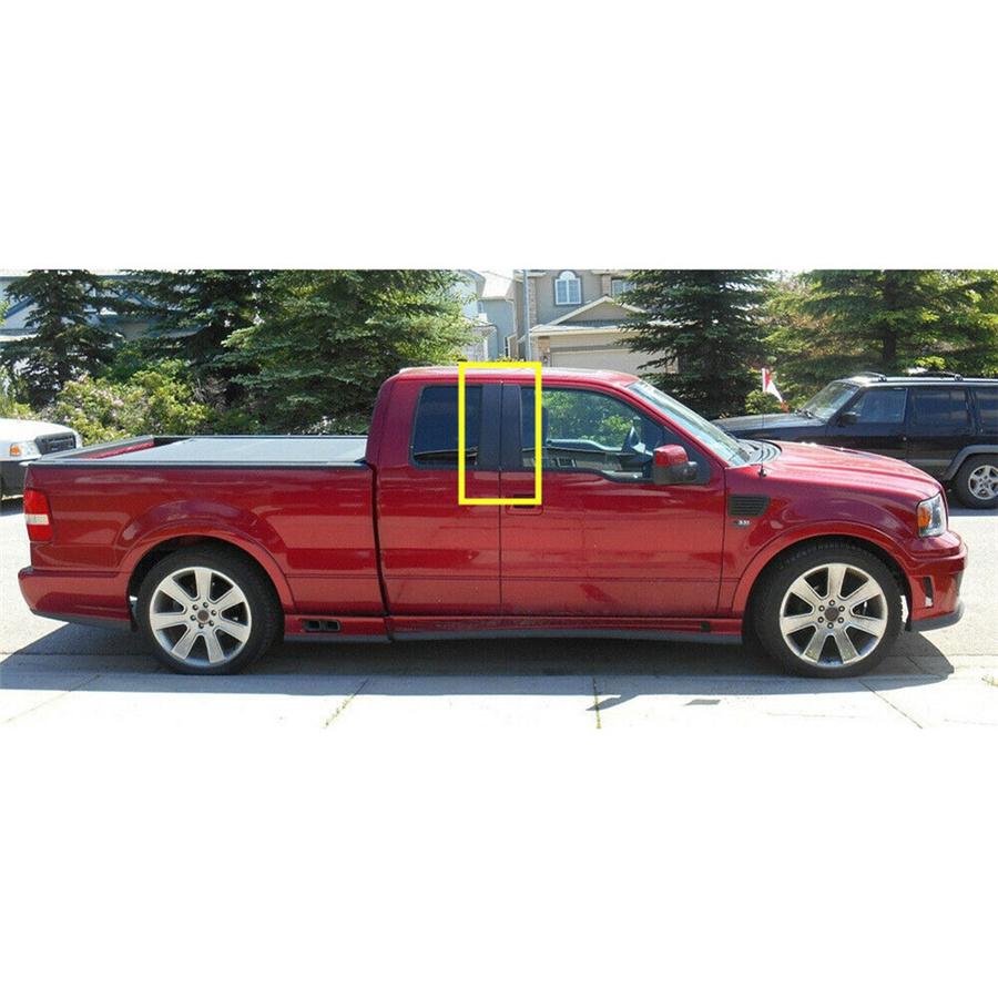 For 04-14 Ford F150 Super Cab Crew Gloss Black Door Window Pillar Posts Trim 4pc
