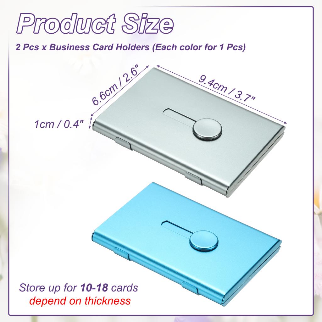 2Pcs Thumb Drive Business Card Case Aluminum Alloy Bank Credit ID Card Wallet Name Card Holder Metal Box Cover Cards Holder
