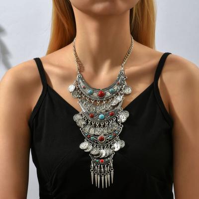 Náhrdelník s límcem Dobře vypadající střapce Náhrdelník s prodlouženou náprsenkou Elegantní etnické prohlášení Náhrdelník Dívčí náhrdelník Módní šperky