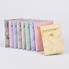 New Macaron Color Marble Passport Holder: Ultra-thin, Stylish, Unisex Travel Document Organizer