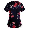 Modische bedruckte Damen-Arbeitsuniform mit Taschen-T-Shirt, kurzärmeliges Oberteil