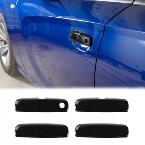Car Exterior Door Grab Handle Trim Cover Bezels for Dodge Charger 2011-21 Black