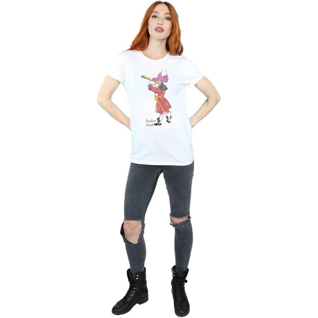 Peter Pan Womens/Ladies Classic Captain Hook Cotton Boyfriend T-Shirt
