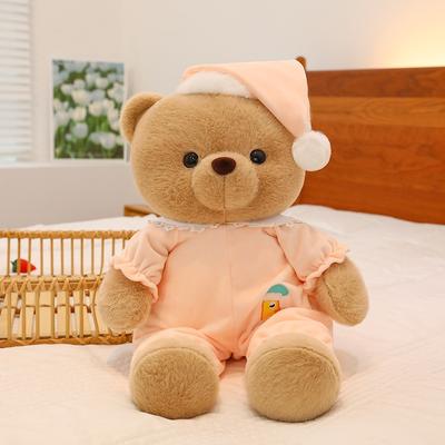 Cute Good Night Bear Plush Toy Couple Bear Doll Throw Pillow Pajamas Bear Doll Throw Pillow Children's Gift