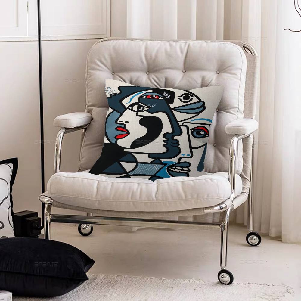 Picasso Abstract Art Cushion Cover Car Throw Pillow Case For Sofa Car Christmas Gift 40x40cm 45x45cm