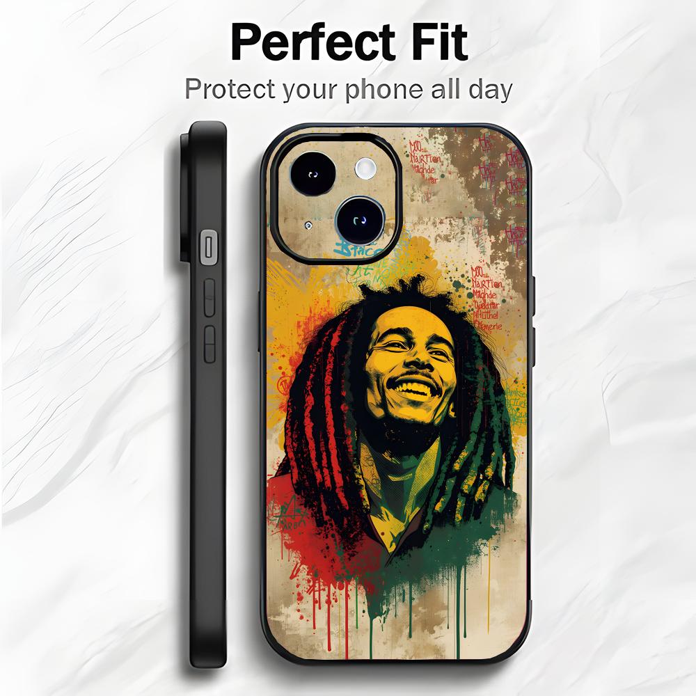 

Reggae Jamaican Singer B-Bob M-Marley Phone Case Phone Case Soft Packaging Lightweight For iPhone17 16 15 14 13ProMax iphone12promax