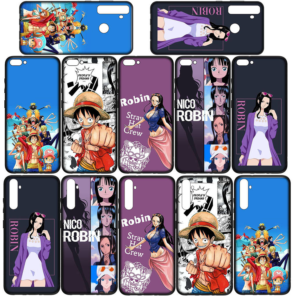 Phone Case for iPhone 17 15 16 Plus Redmi Note 14 12 11 13 Pro Max Huawei P30 P20 Lite OPPO A60 A40 A80 A18 A16 Anime One Piece Nico Robin Luffy Cover
