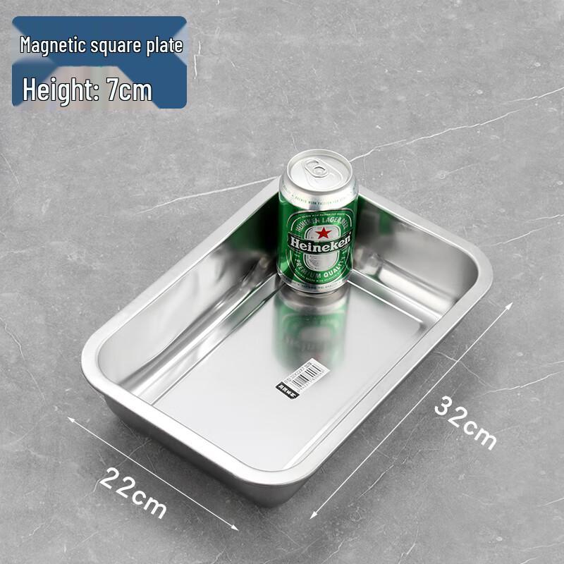 Deep Rectangular 430 Stainless Steel Canteen Tray