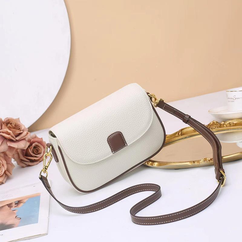 Top Layer Cowhide Single Shoulder Small Bag 2025 New Crossbody Bag Simple Elegant Women's Bag Fashion Genuine Leather Women's Bag