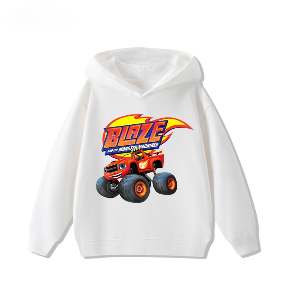Speed Cyclone Car Team Monster Flame Car Children's Hoodies Boys and Girls' Clothing Autumn and Winter Warm Children's Hoodies