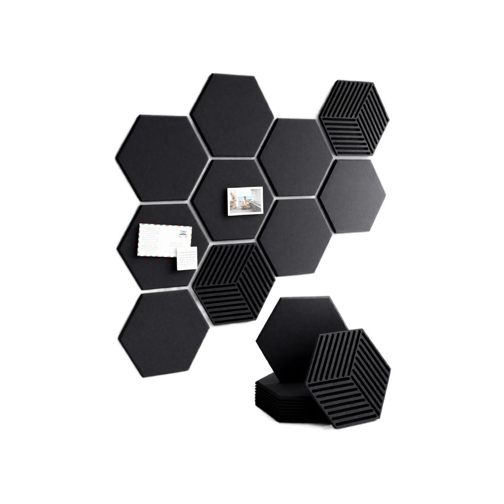 10 Pack Hexagonal Acoustic Panels, High Density Self-Adhesive Wall Panels for Noise Reduction and Decoration