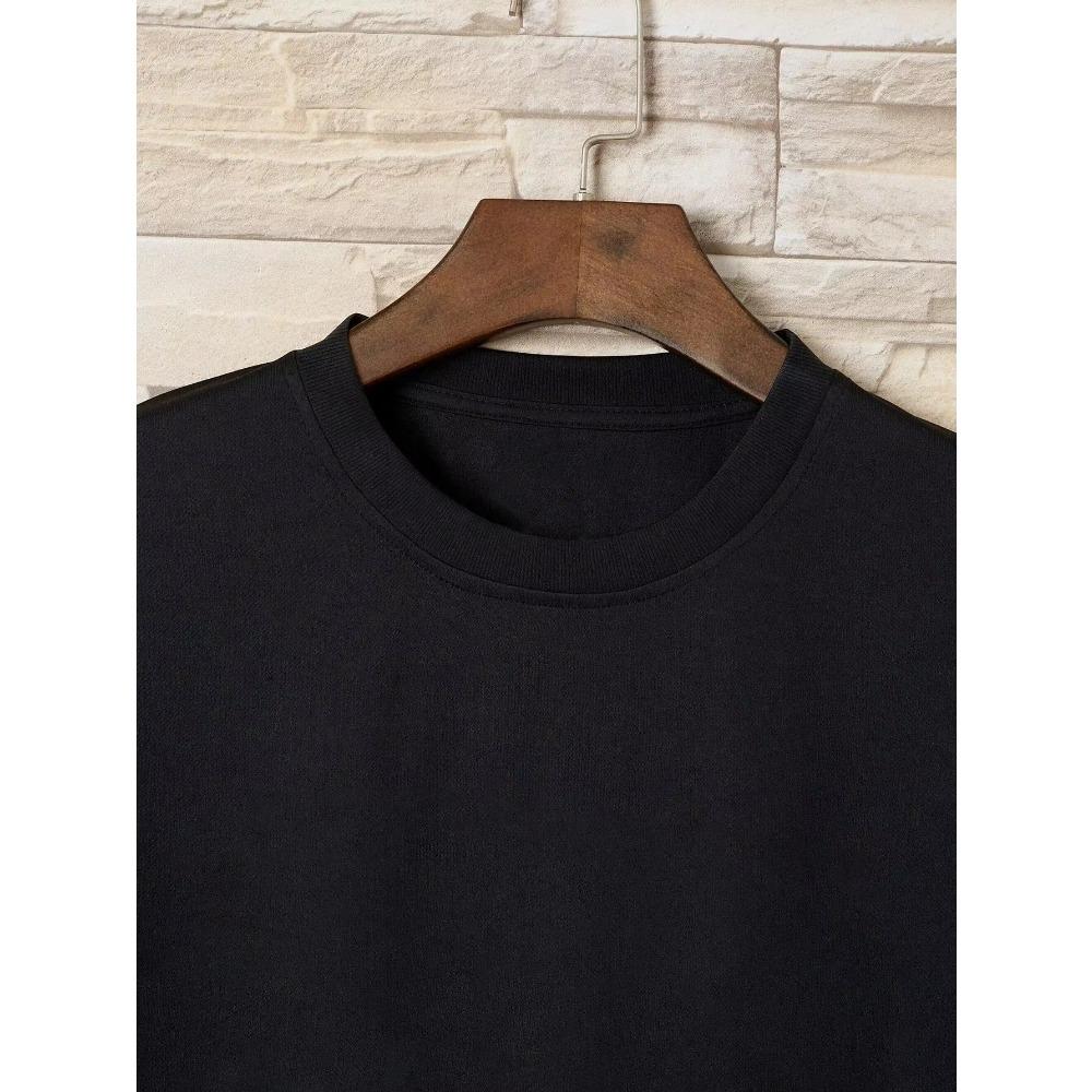 Pánské volné ležérní tričko s krátkým rukávem s grafickým potiskem lebky, párové tričko