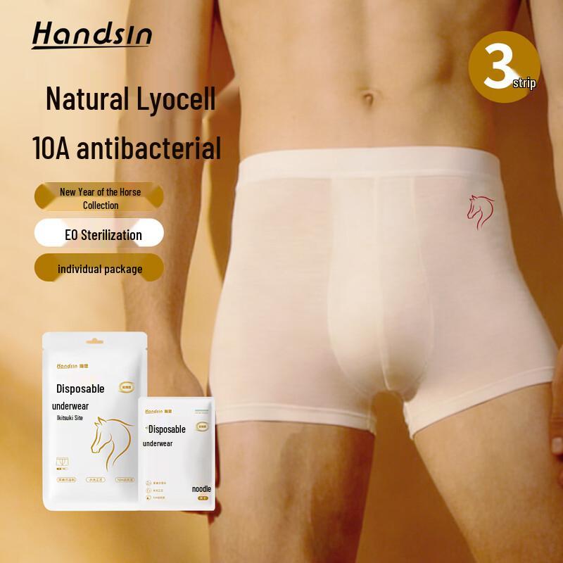 Hansi Men s Disposable Lyocell Boxer Briefs XL (3-Pack)