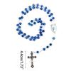 Catholic Glass Beads Rosary Necklace for Women Player Cross Pendant Long Chains Chokers Fashion Religious Jewelry Gift