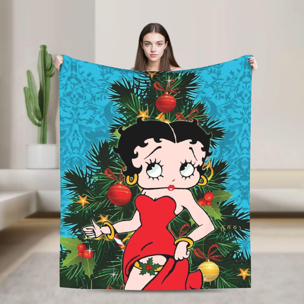 B-Bettys Boops Throw Blanket for Couch  Soft Fuzzy Plush Blanket 50x60 Inch Multi-size Bedspread for All Seasons
