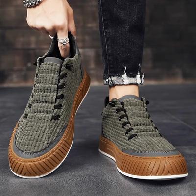 Zapatos de Lona Otoño Transpirable Casual Zapatos de Hombre Zapatos de Tablero Zapatos de Tela de Pana para Hombre Zapatillas de Deporte